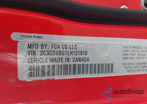 2020 Dodge Charger Sxt Rwd z USA, uszkodzony, nr VIN 2C3CDXBG1LH121810